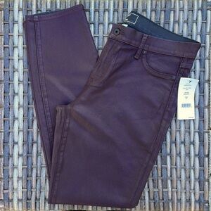 DKNY Legging - Burgundy Waxed Mid-Rise Slim Fit